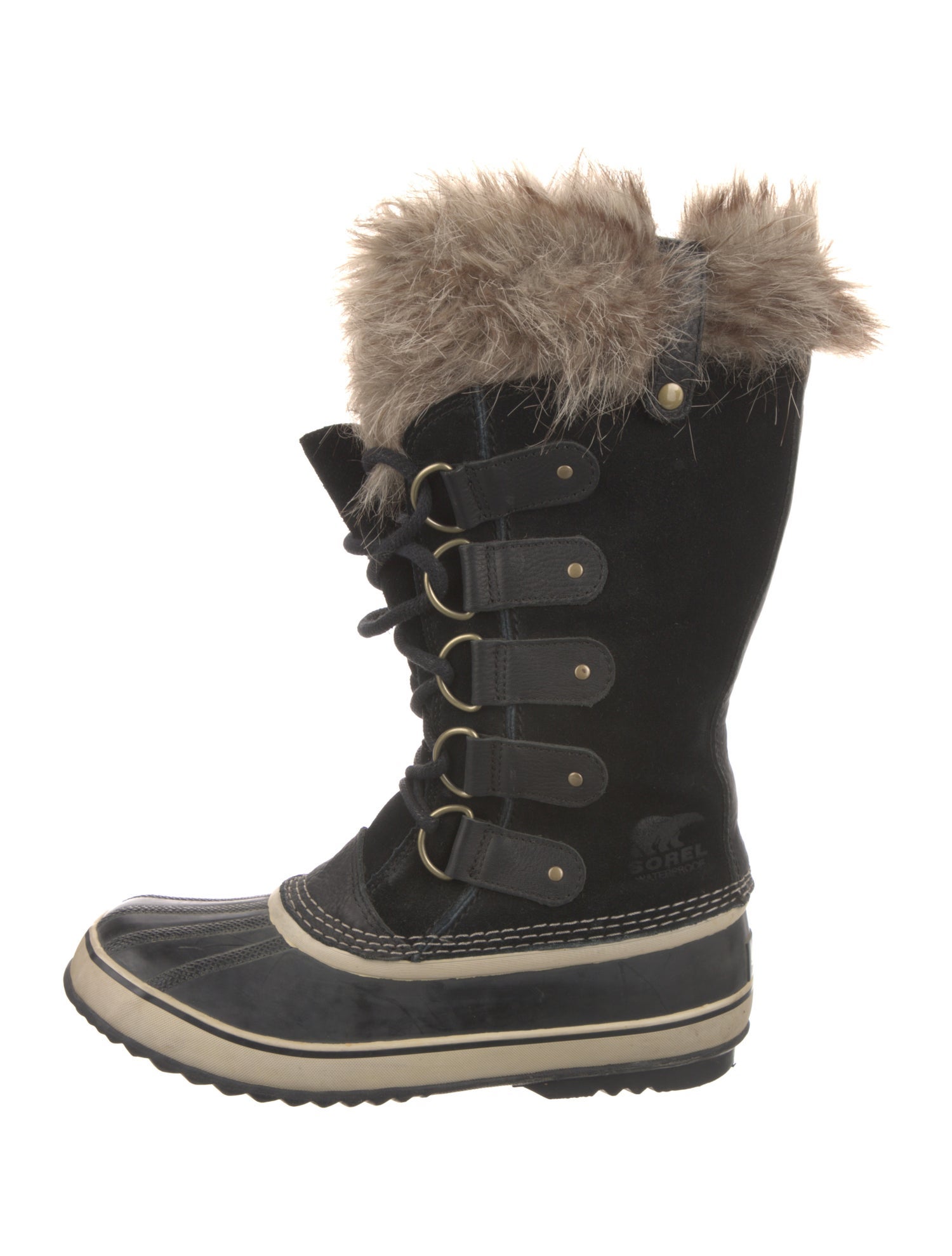 Sorel Suede Faux Fur Trim Lace-Up Boots