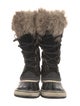 Sorel Suede Faux Fur Trim Lace-Up Boots