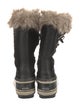 Sorel Suede Faux Fur Trim Lace-Up Boots