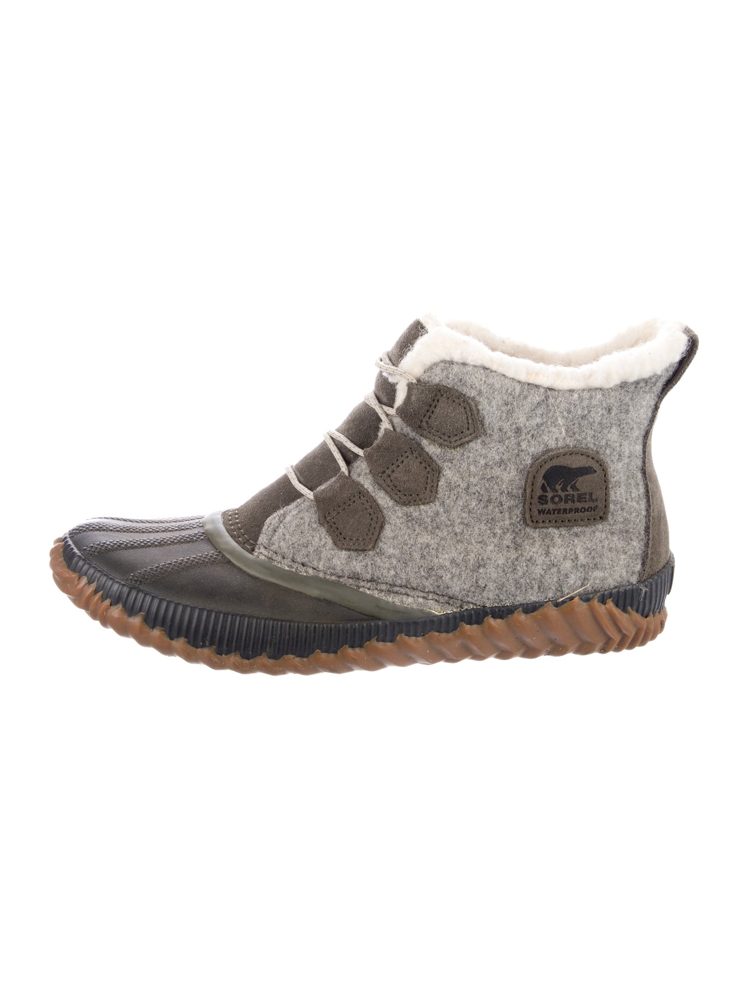 Sorel Wool Colorblock Pattern Lace-Up Boots