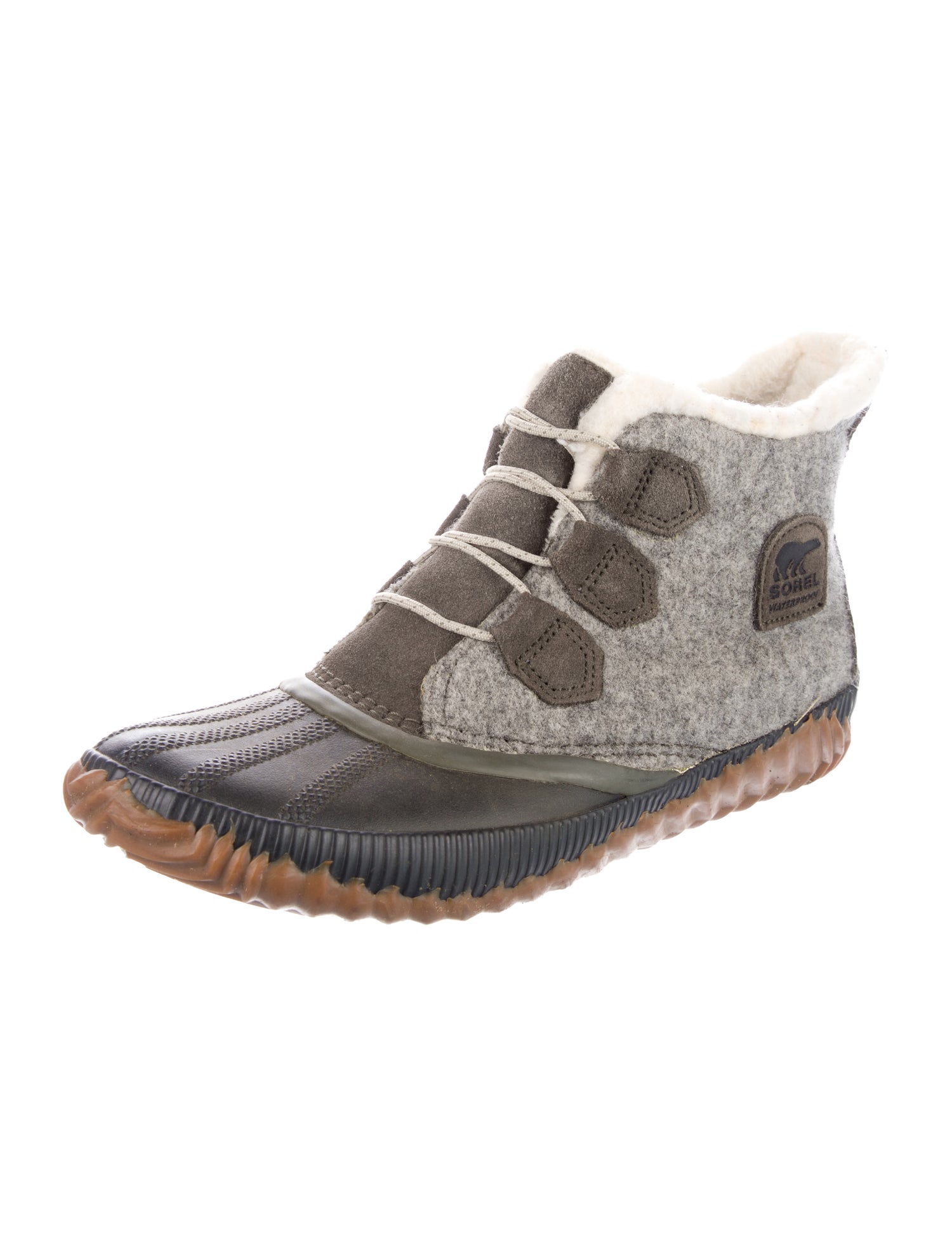 Sorel Wool Colorblock Pattern Lace-Up Boots
