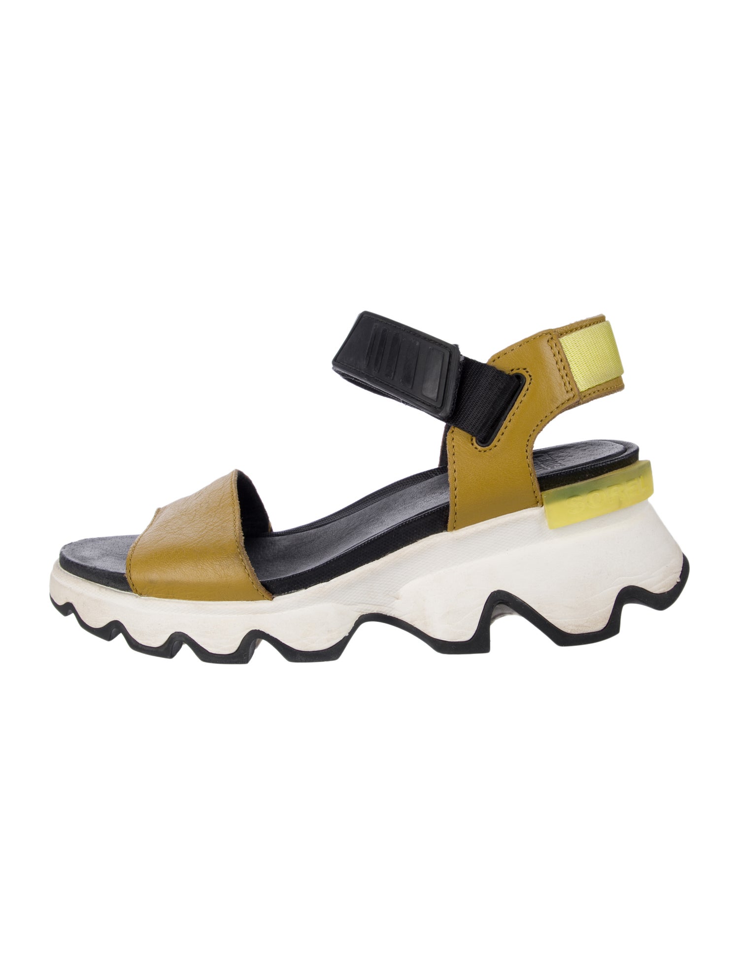 Sorel Leather Colorblock Pattern Sandals