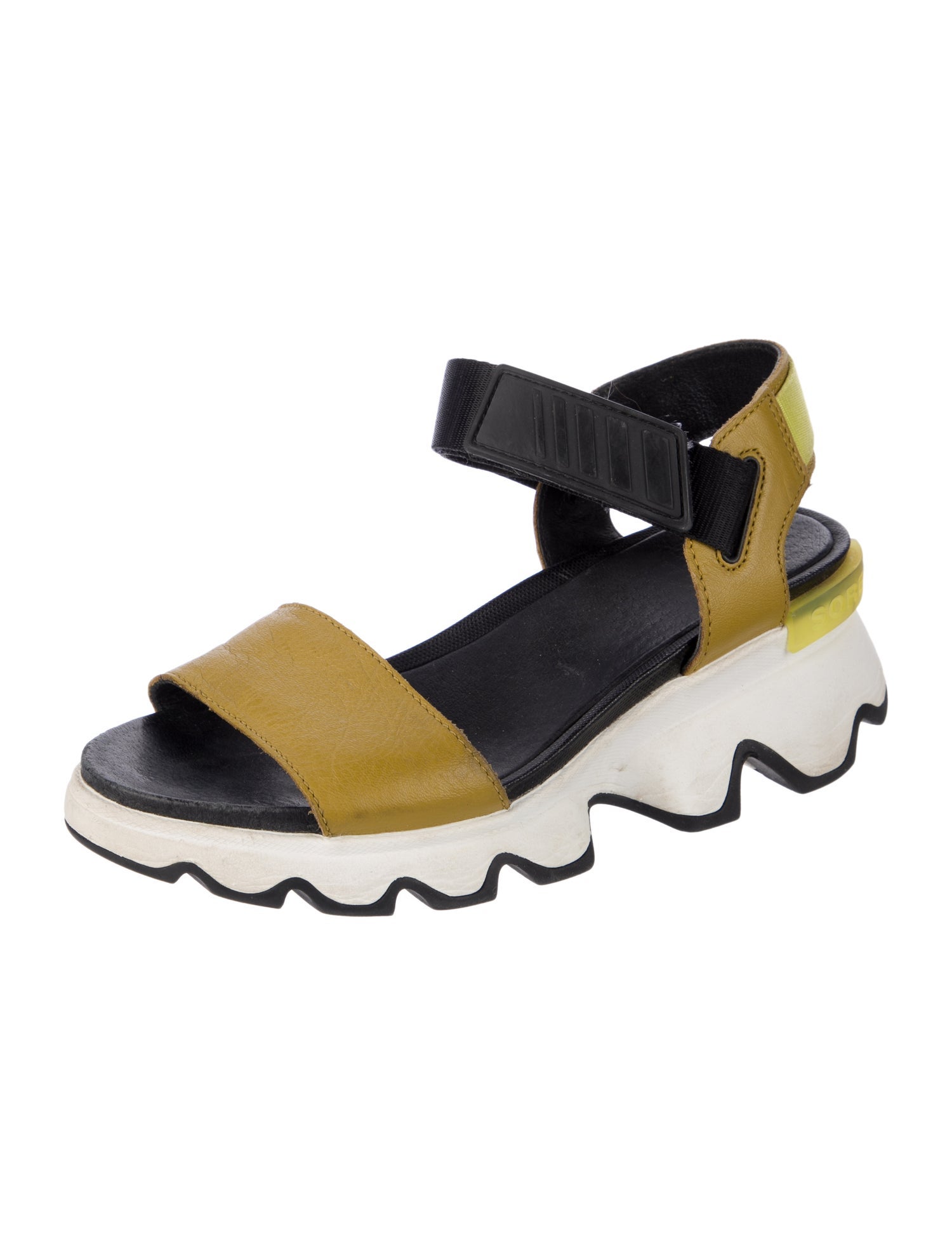 Sorel Leather Colorblock Pattern Sandals