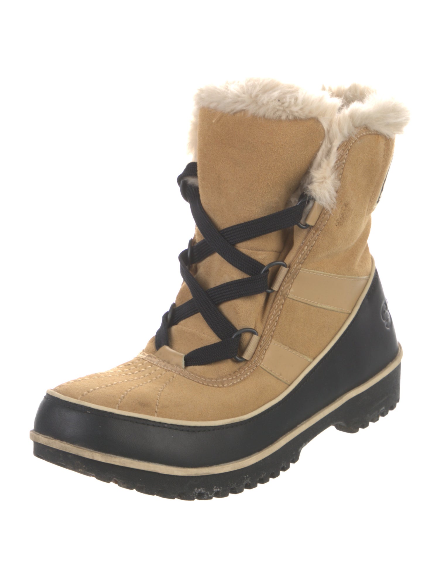 Sorel Suede Colorblock Pattern Lace-Up Boots