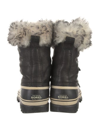 Sorel Leather Fur Trim Lace-Up Boots