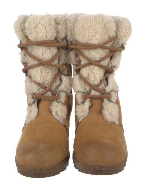 Sorel Suede Fur Trim Lace-Up Boots