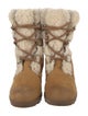 Sorel Suede Fur Trim Lace-Up Boots