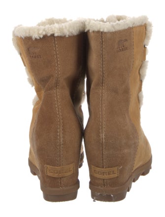 Sorel Suede Fur Trim Lace-Up Boots