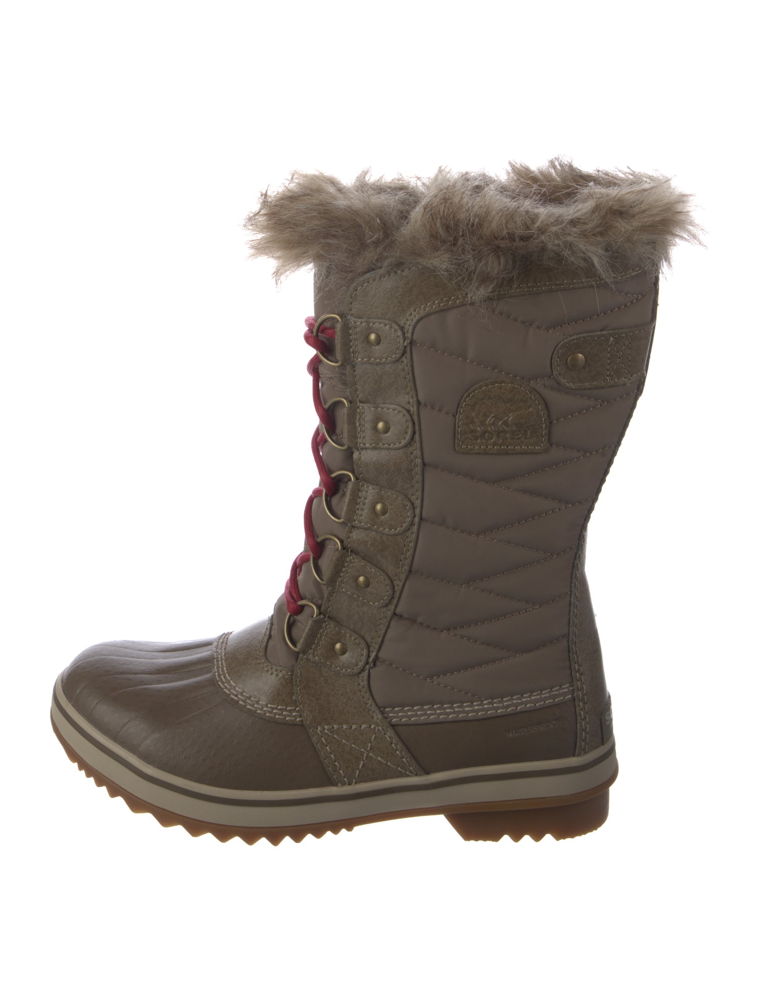 Sorel Nylon Fur Trim Lace-Up Boots w/ Tags