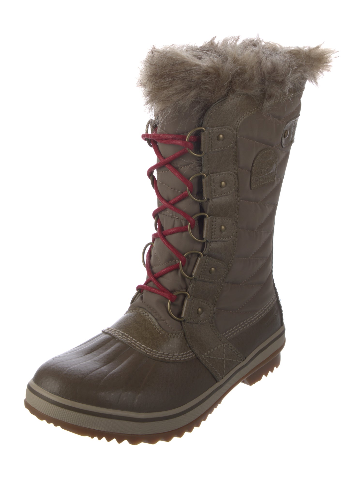 Sorel Nylon Fur Trim Lace-Up Boots w/ Tags