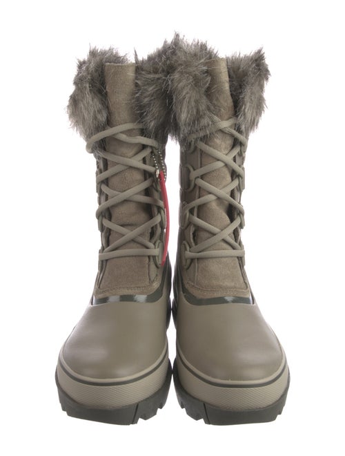 Sorel Leather Fur Trim Lace-Up Boots