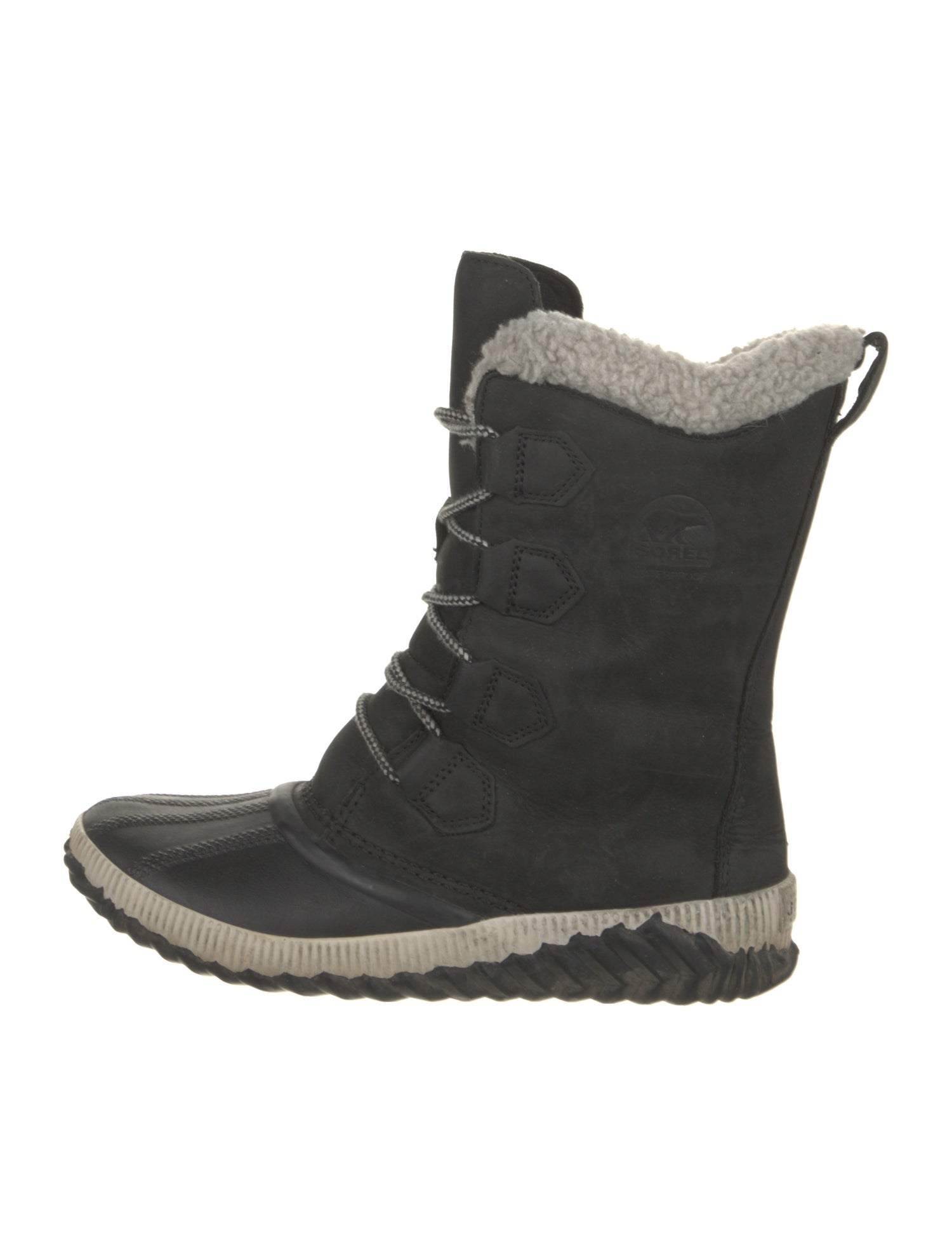 Sorel Leather Faux Fur Trim Lace-Up Boots