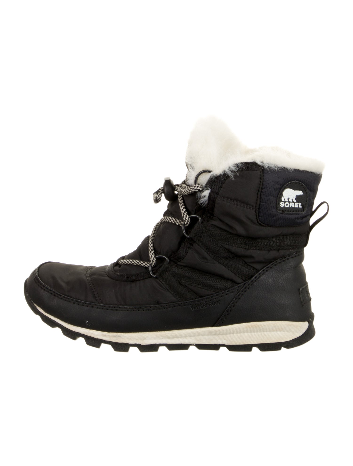 Sorel Nylon Fur Trim Lace-Up Boots