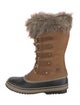 Sorel Suede Faux Fur Trim Lace-Up Boots