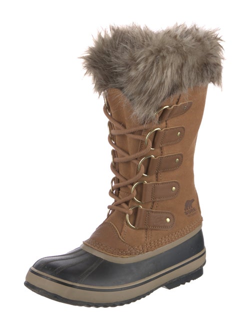 Sorel Suede Faux Fur Trim Lace-Up Boots