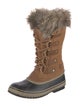 Sorel Suede Faux Fur Trim Lace-Up Boots
