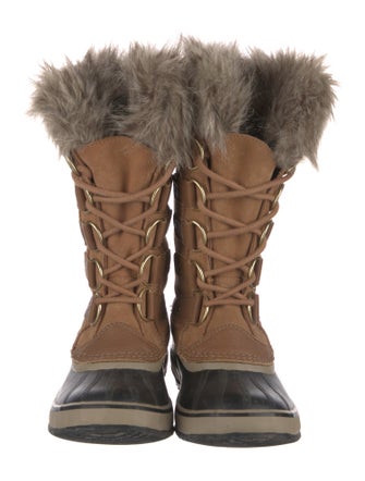 Sorel Suede Faux Fur Trim Lace-Up Boots