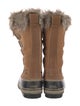 Sorel Suede Faux Fur Trim Lace-Up Boots