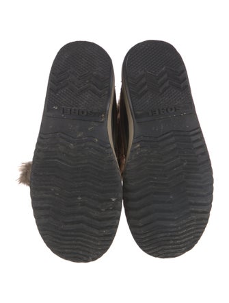 Sorel Suede Faux Fur Trim Lace-Up Boots