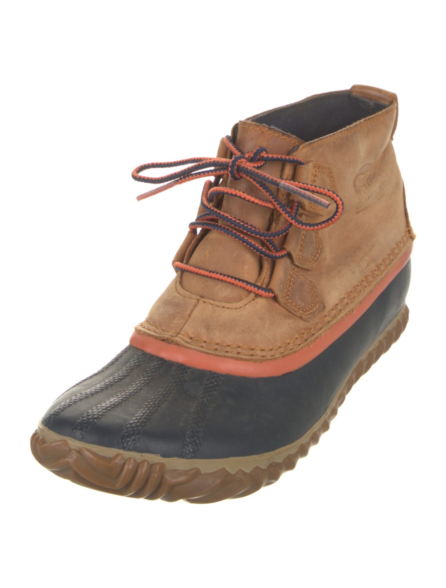 Sorel Leather Colorblock Pattern Lace-Up Boots