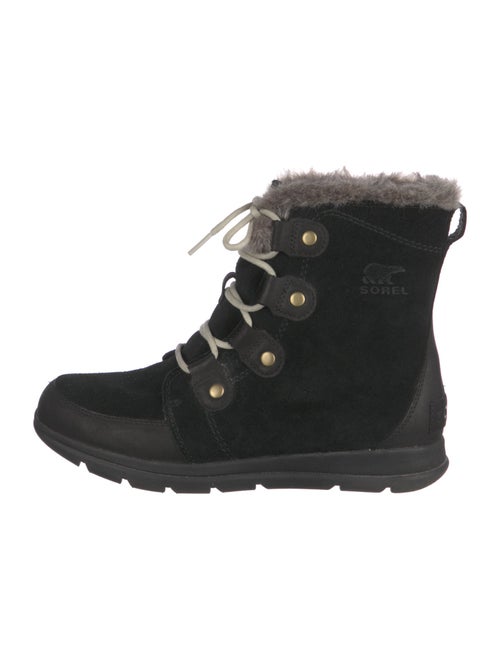 Sorel Suede Fur Trim Lace-Up Boots
