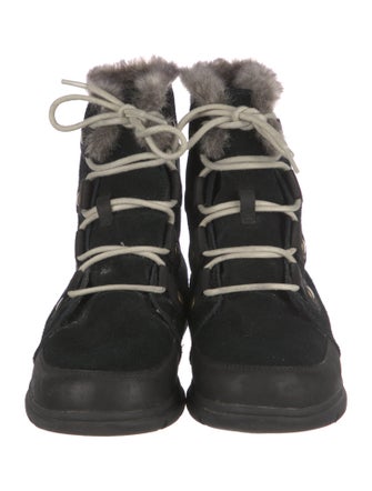 Sorel Suede Fur Trim Lace-Up Boots
