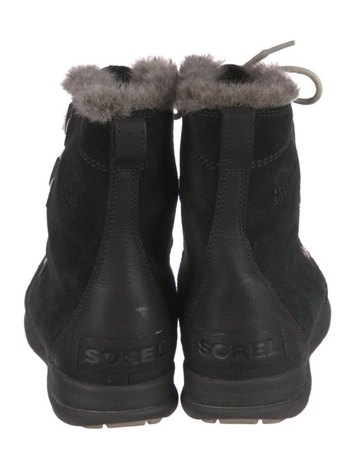 Sorel Suede Fur Trim Lace-Up Boots