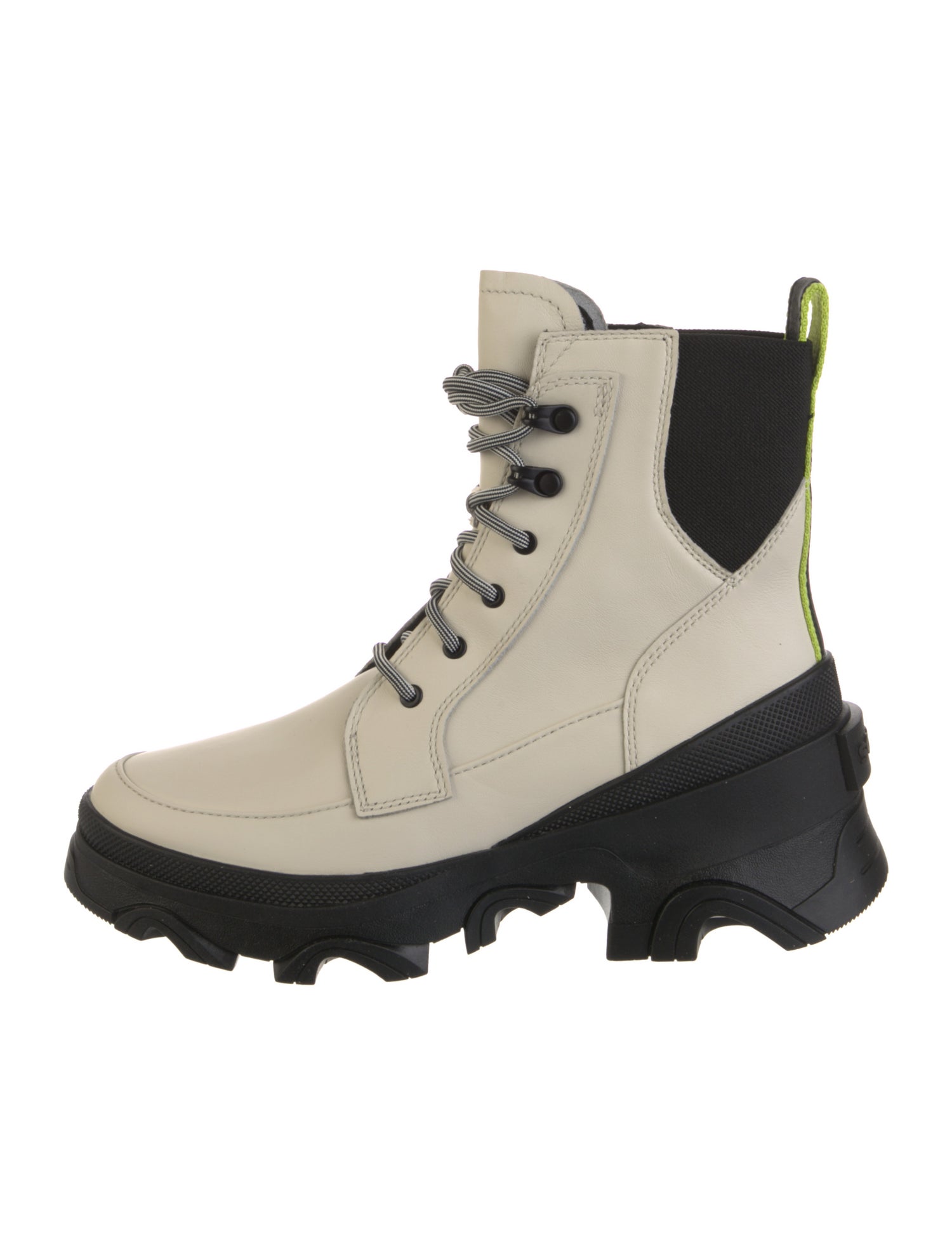 Sorel Leather Colorblock Pattern Combat Boots