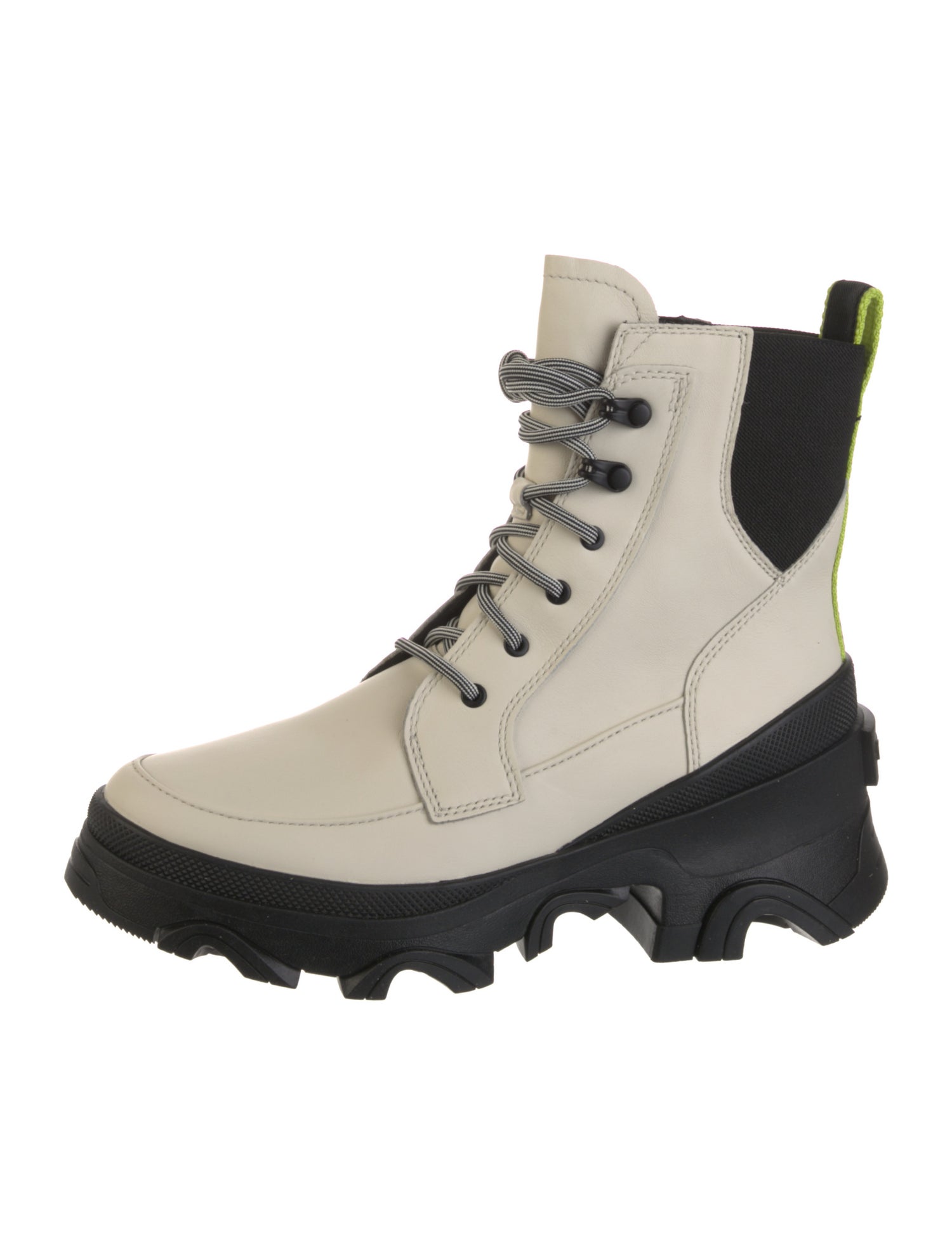 Sorel Leather Colorblock Pattern Combat Boots