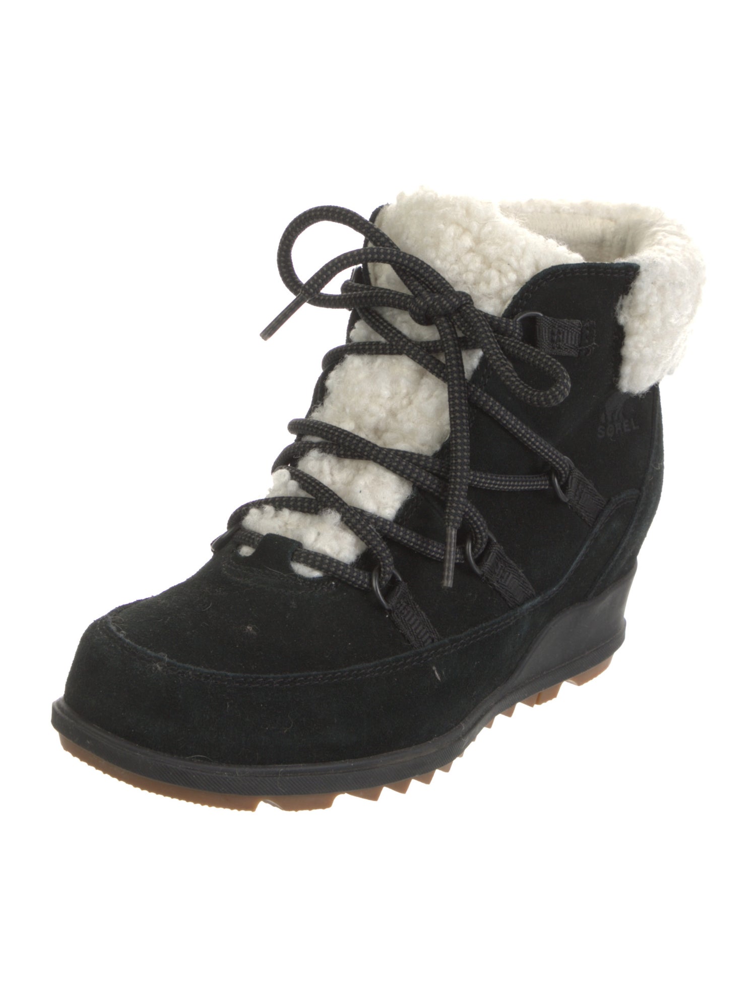 Sorel Suede Colorblock Pattern Lace-Up Boots