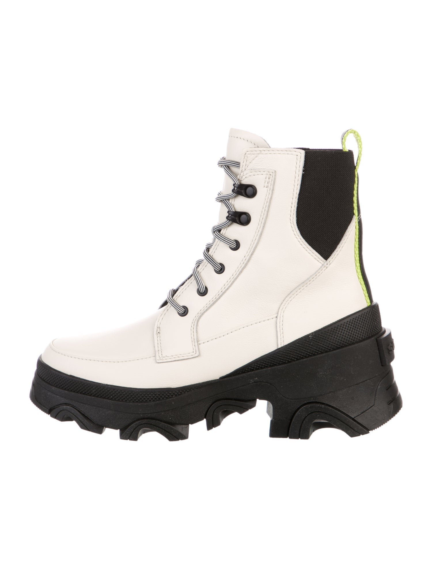 Sorel Leather Colorblock Pattern Combat Boots