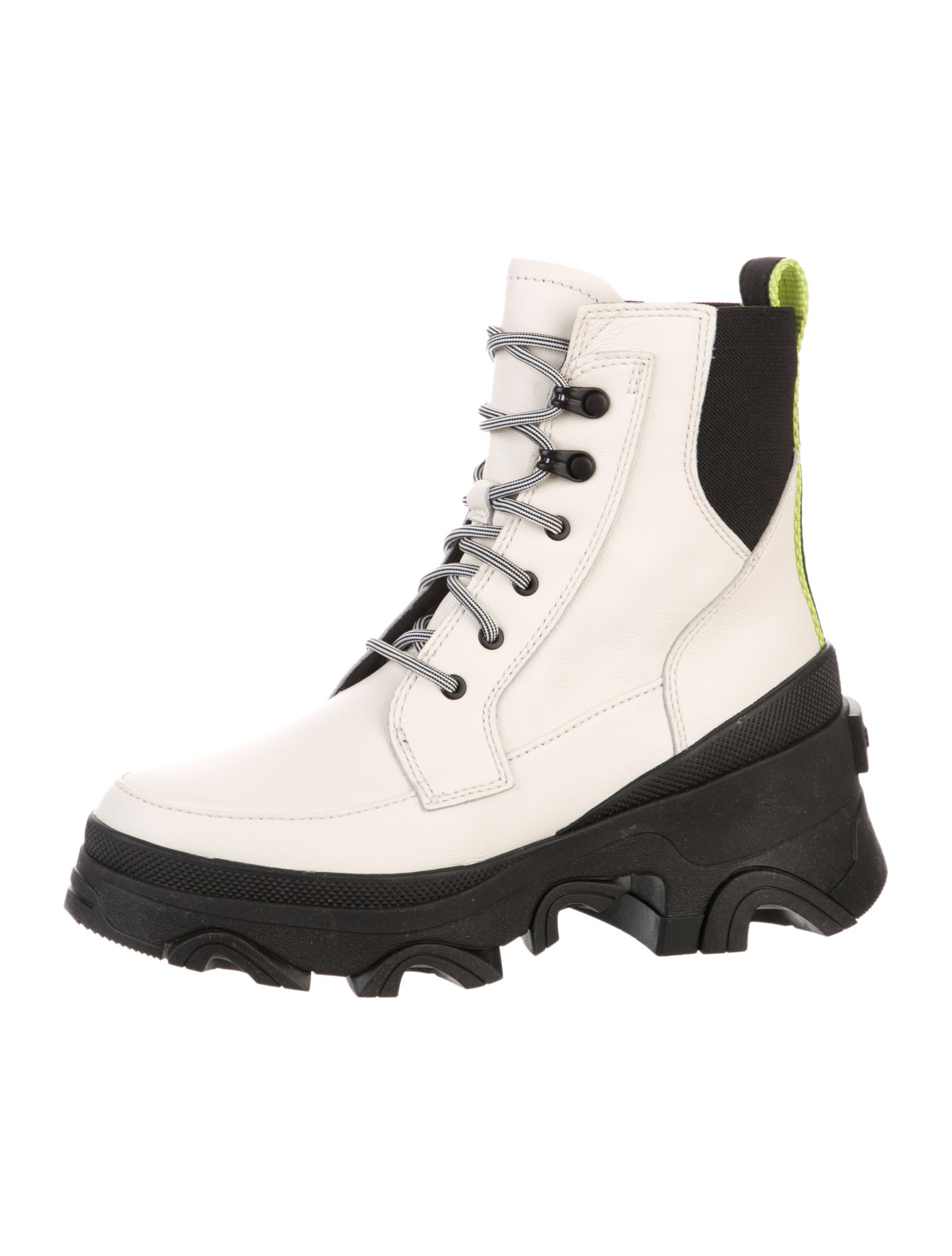Sorel Leather Colorblock Pattern Combat Boots