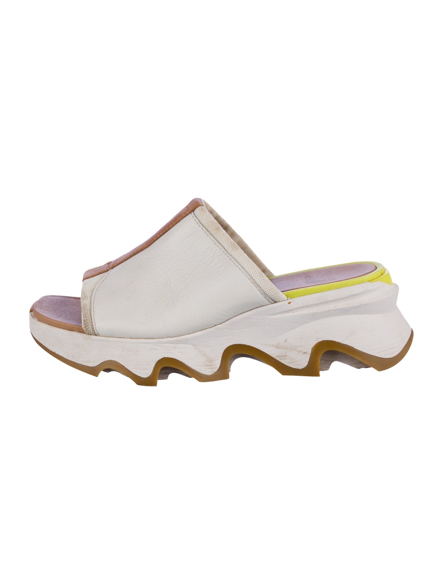 Sorel Leather Colorblock Pattern Slides