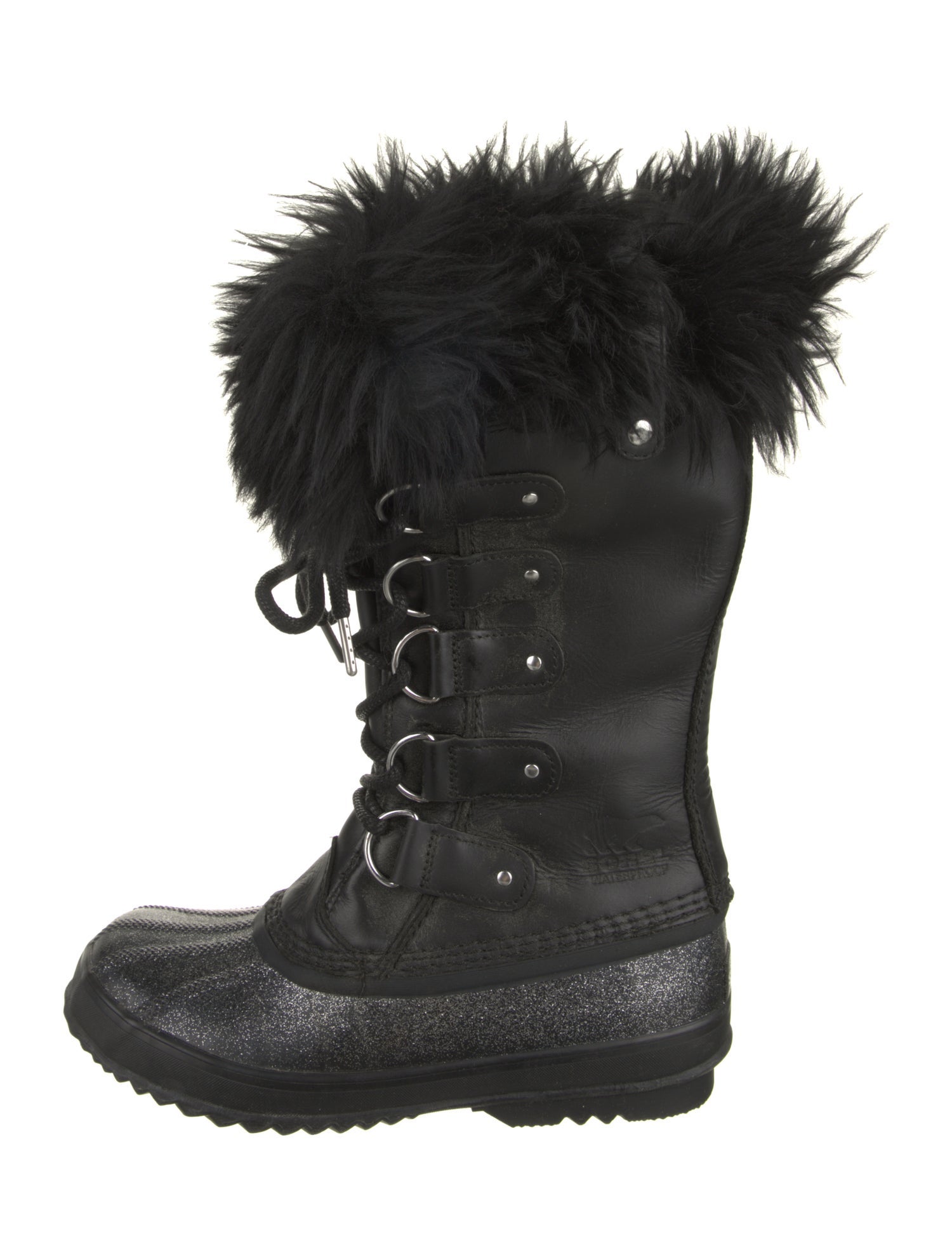 Sorel Leather Glitter Accents Lace-Up Boots
