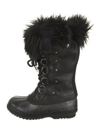 Sorel Leather Glitter Accents Lace-Up Boots