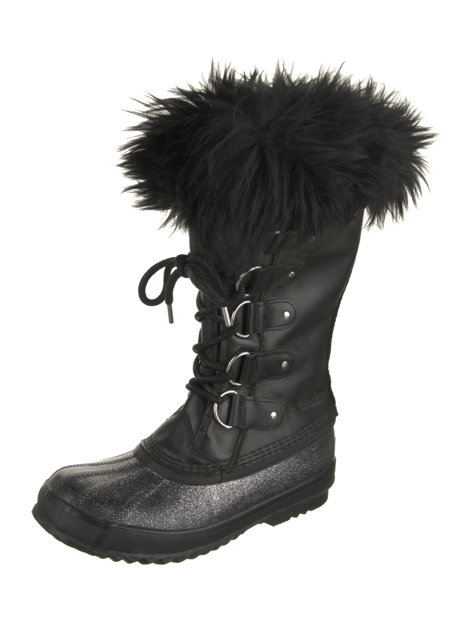 Sorel Leather Glitter Accents Lace-Up Boots