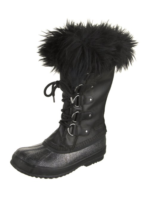 Sorel Leather Glitter Accents Lace-Up Boots