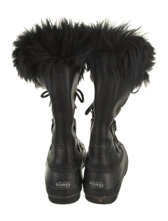 Sorel Leather Glitter Accents Lace-Up Boots