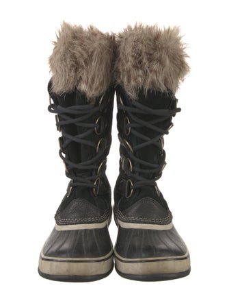 Sorel Suede Fur Trim Lace-Up Boots