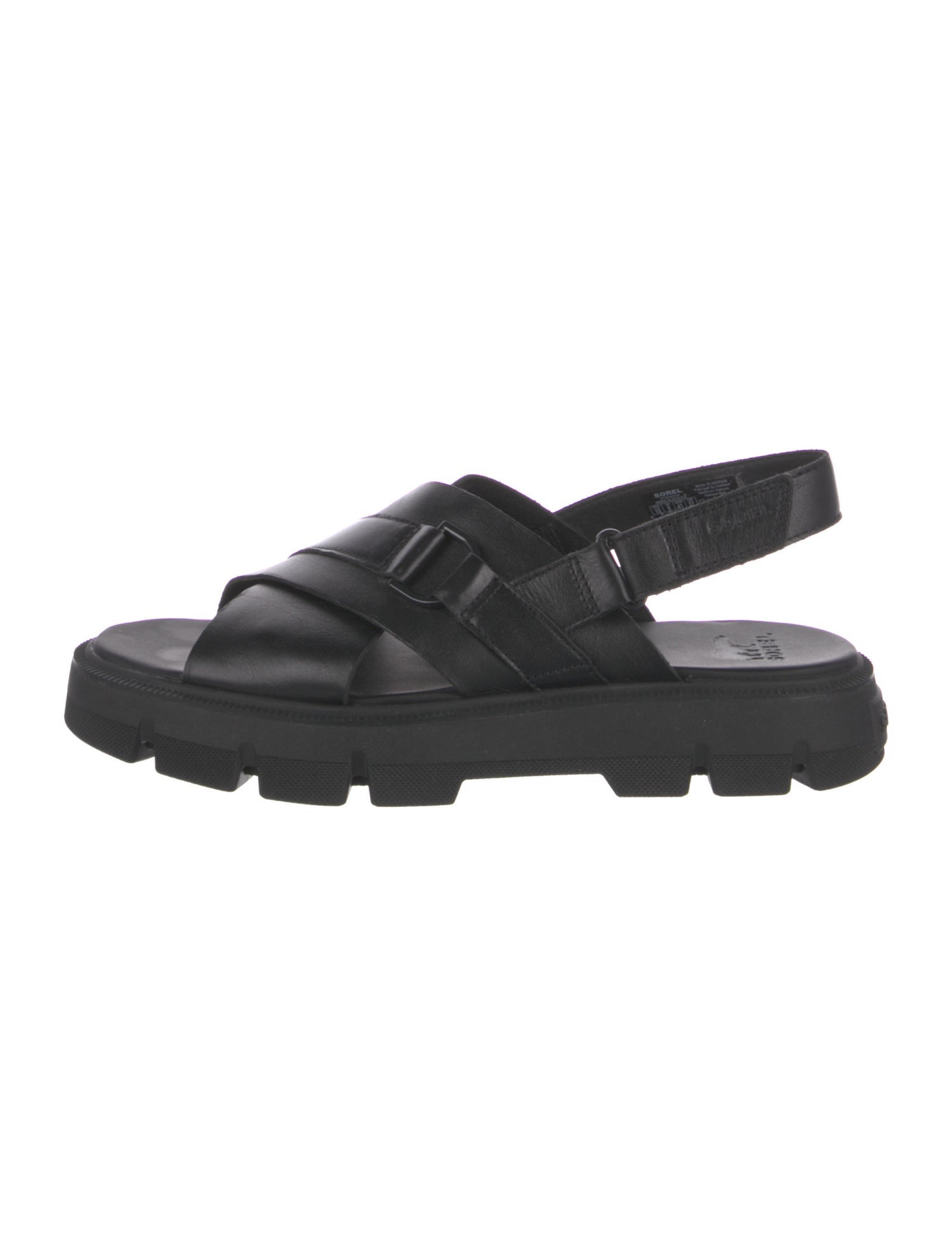 Sorel Rubber Leather Trim Embellishment Slingback Sandals