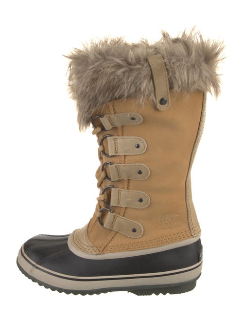 Sorel Suede Fur Trim Lace-Up Boots