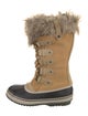 Sorel Suede Fur Trim Lace-Up Boots