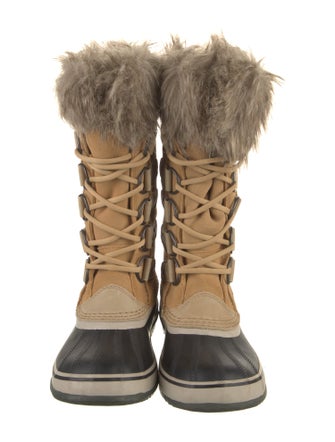 Sorel Suede Fur Trim Lace-Up Boots