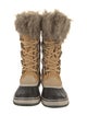 Sorel Suede Fur Trim Lace-Up Boots