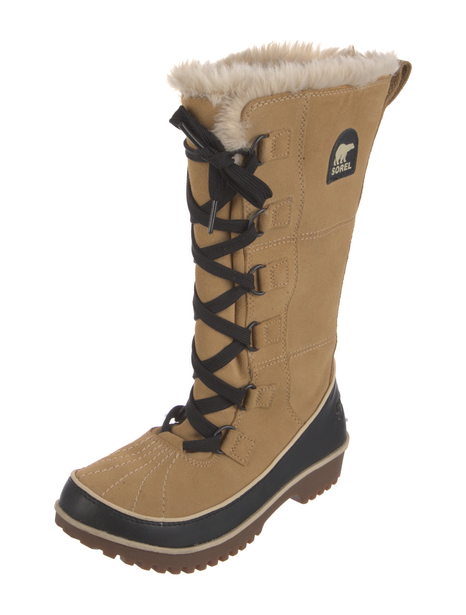 Sorel Suede Colorblock Pattern Lace-Up Boots