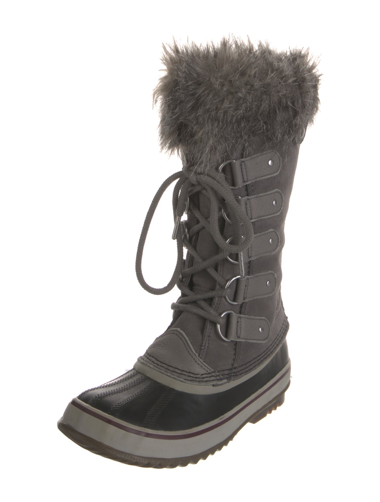 Sorel Suede Faux Fur Trim Lace-Up Boots