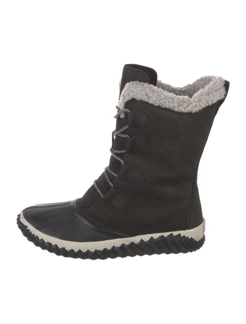 Sorel Leather Faux Fur Trim Snow Boots