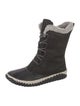 Sorel Leather Faux Fur Trim Snow Boots