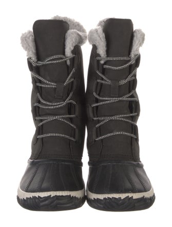 Sorel Leather Faux Fur Trim Snow Boots