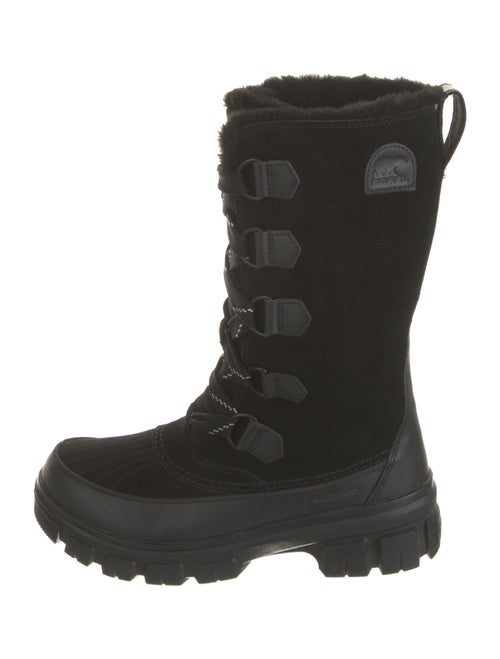 Sorel Suede Fur Trim Lace-Up Boots